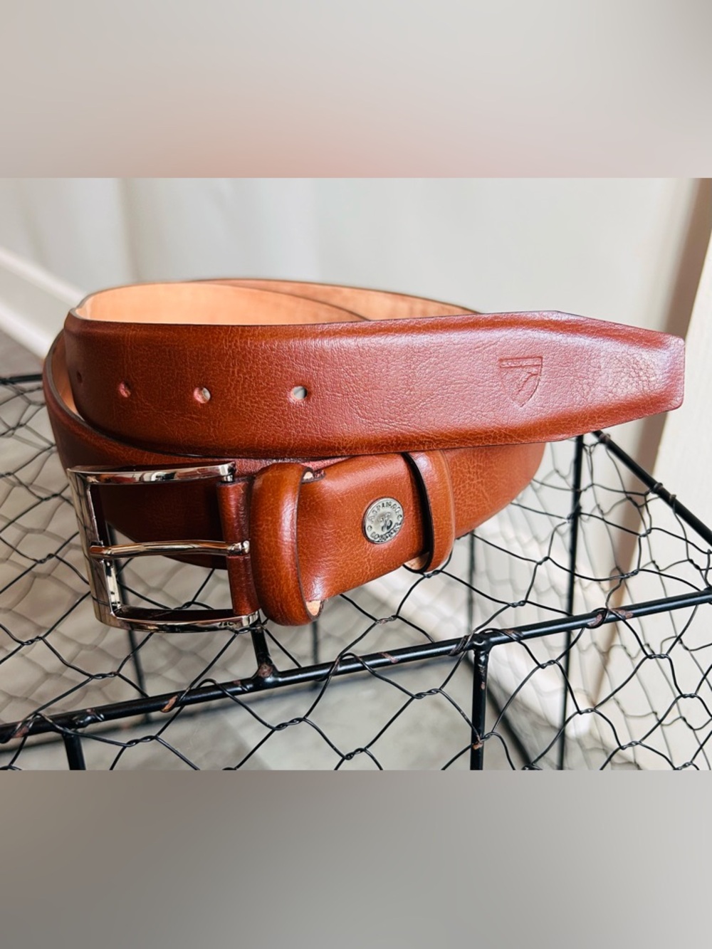 Aspinal of London Brown Leather Belt Mens S Classic Dress Casual Quiet Luxury - Picture 5 of 12